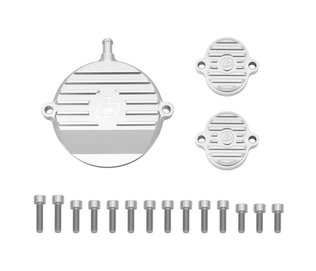 TB Parts Billet Head Covers, Silver w/Ti Hardware - KLX140